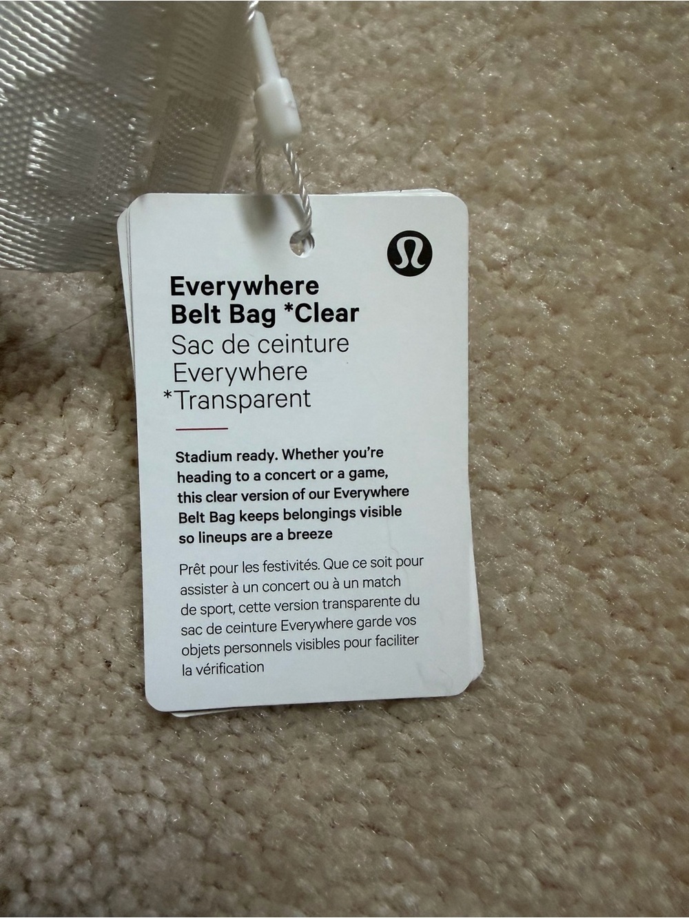 lululemon athletica Clear Belt Bag with White Trim - Picture 3 of 3